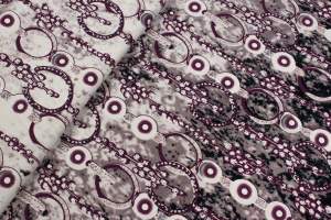 Dzianina punto wzór łańcuch odcienie fioletowego, kupon 80 cm 