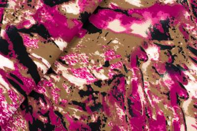 Dzianina punto wzór plamy kolor beżowy / różowy