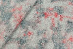 Dzianina swetrowa wzór drukowany czerwony/ szary