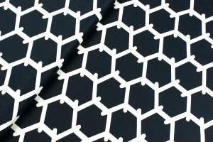 Tkanina dekoracyjna wzór geometryczny atramentowy