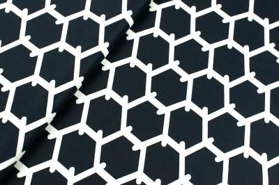 Tkanina dekoracyjna wzór geometryczny atramentowy