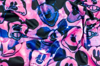 Dresówka pętelka wzór myszka miki kolor biały