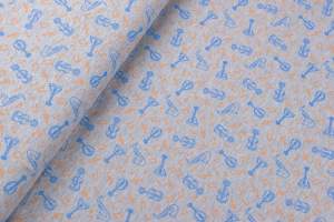 Jersey bawełniany wzór muzyka nuty szary