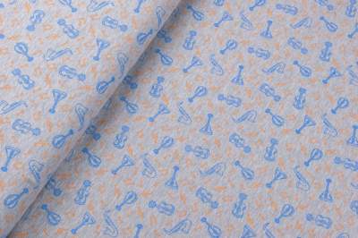 Jersey bawełniany wzór muzyka nuty szary