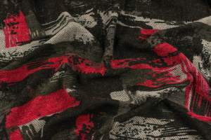 Dzianina swetrowa wzór kolorowy czerwony