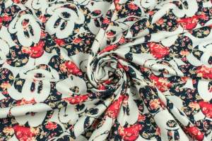 Dresówka pętelka wzór myszka miki i kwiaty 