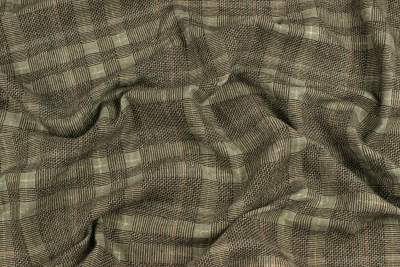 Tkanina kostiumowa wzór krata złoty lureks