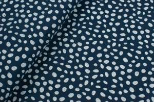 Tkanina muślin bawełniany groszki tło granatowe