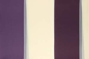 Tkanina dekoracyjna na zasłony wzór pasy, odcienie fioletu i ecru