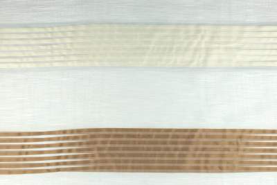 Tkanina na firany paski kolor brązowy i beżowy