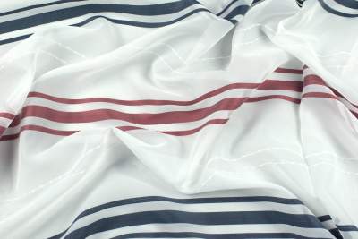 Tkanina na firany paski kolor szary i kremowy