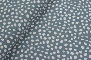 Tkanina muślin bawełniany groszki tło szare
