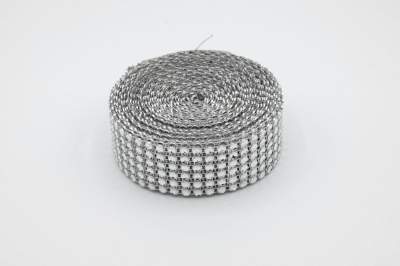 TAŚMA DIAMENTOWA Z CYRKONIAMI 30 mm SREBRNA
