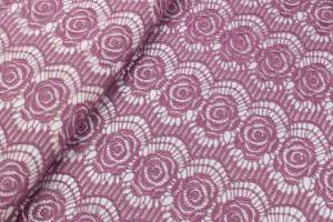 Koronka stabilna wzór kwiaty eozyna (różowy)