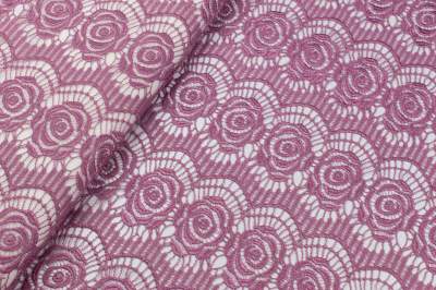 Koronka stabilna wzór kwiaty eozyna (różowy)