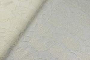 Koronka stabilna wzór kwiaty ecru