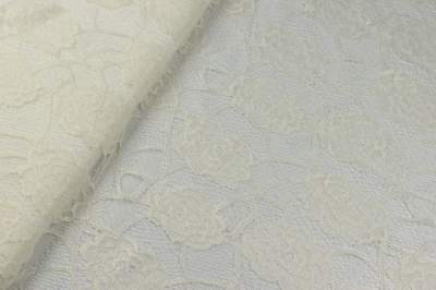 Koronka stabilna wzór kwiaty ecru