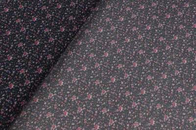 Szyfon wzór łączka kwiatowa różowy/niebieski