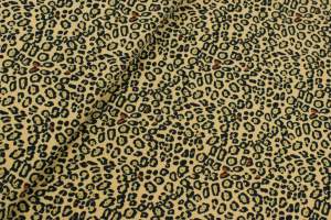 Tkanina milano krepa wzór panterka kolor kamelowy