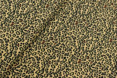 Tkanina milano krepa wzór panterka kolor kamelowy