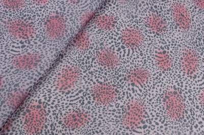 Tkanina szyfon wzór panterka odcienie różowego