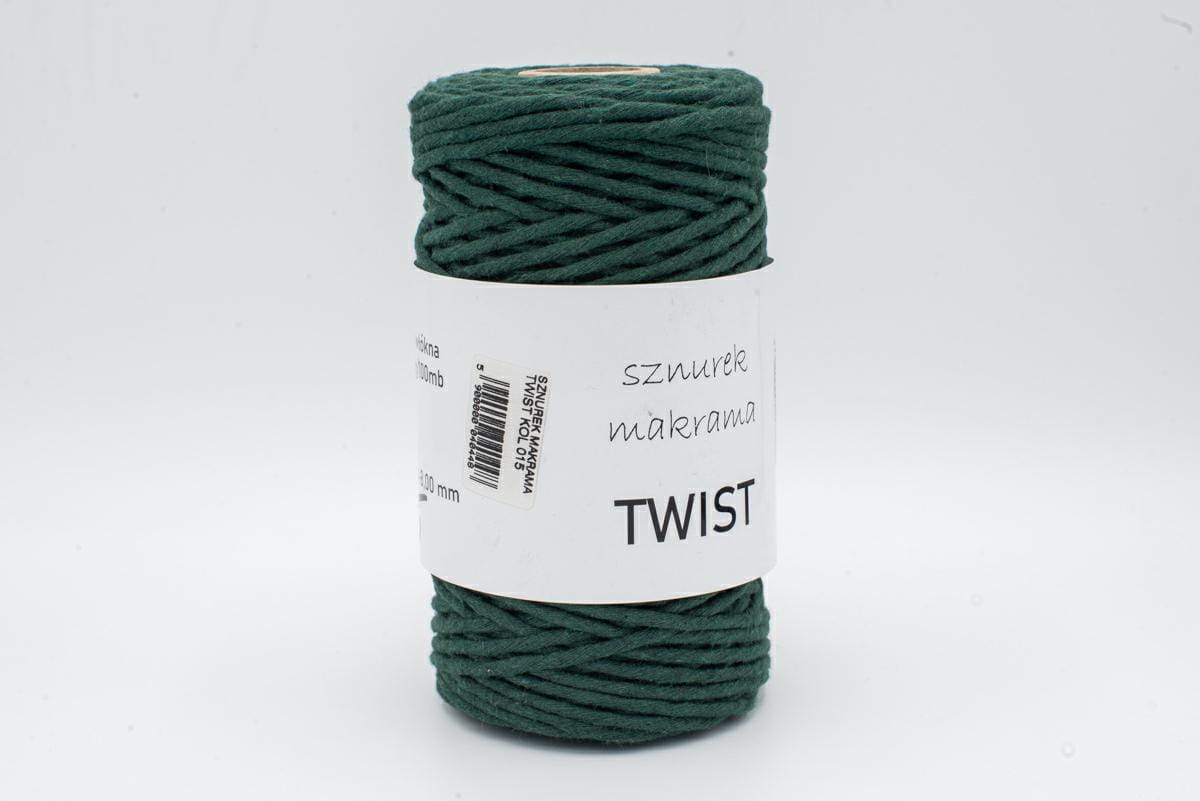 SZNUREK DO MAKRAMY TWIST 015 BUTELKOWA ZIELEŃ