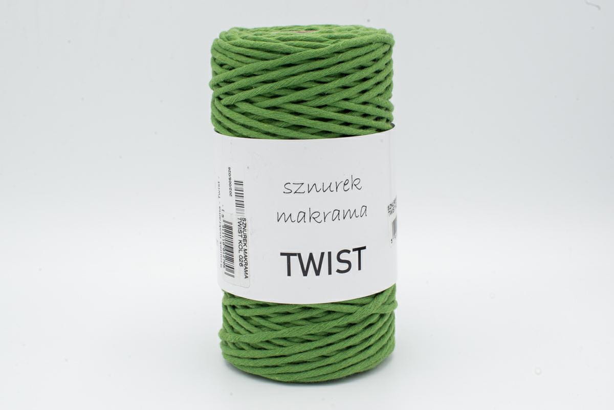 SZNUREK DO MAKRAMY TWIST 026  ZIELONY
