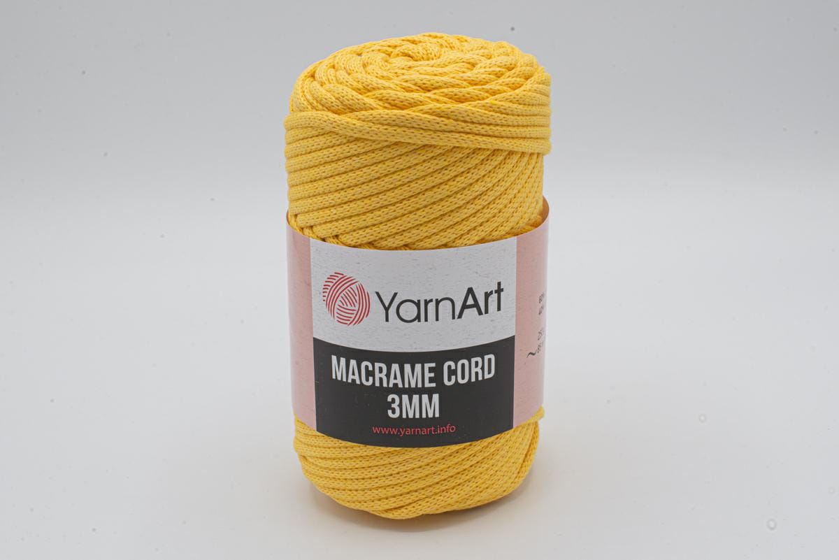 SZNUREK DO MAKRAMY YARNART 3 mm 764 ZÓŁTY