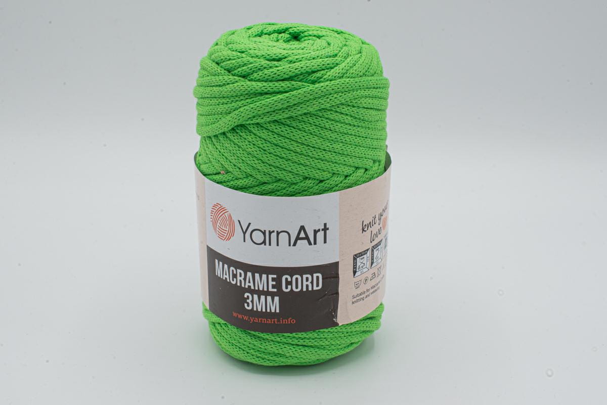 SZNUREK DO MAKRAMY YARNART 3 mm 802 JASNA ZIELEŃ