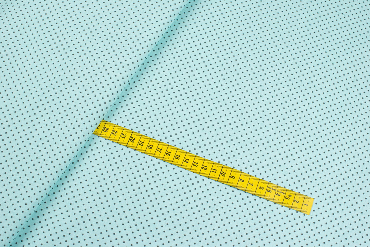 Tkanina bawełna wzór groszki kolor miętowy