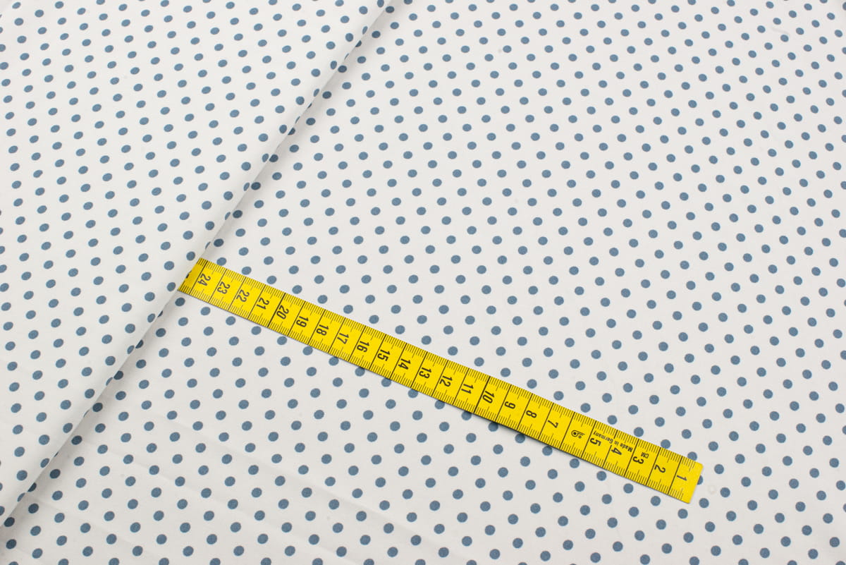 Tkanina Silki Wzór Groszki kolor ecru