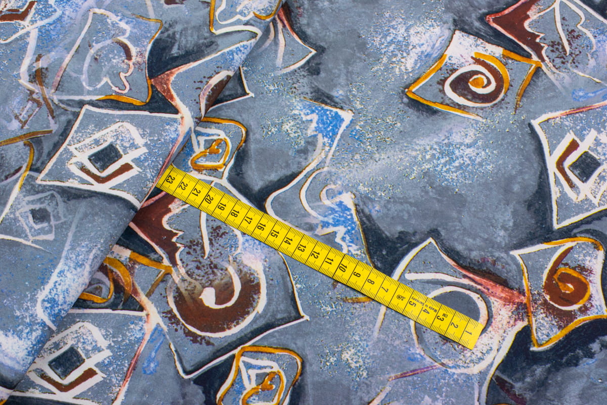 Tkanina Silki Wzór Klucz Grecki kolor szary