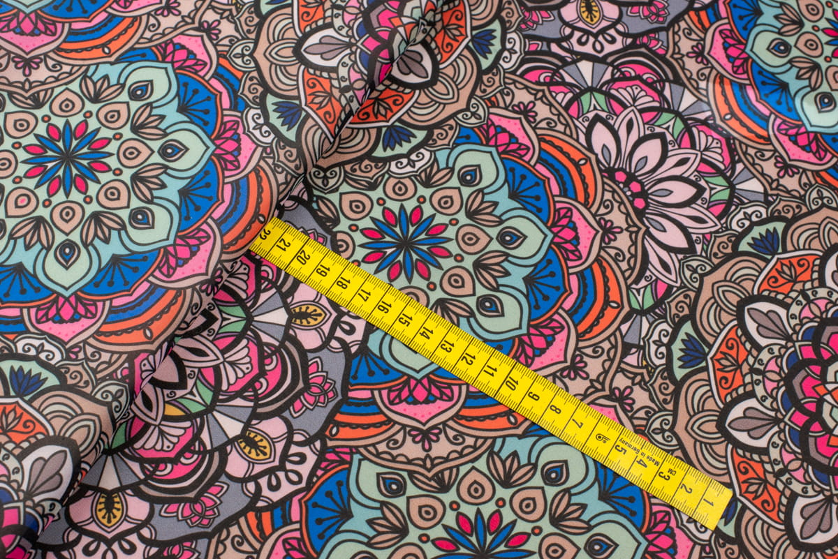 Tkanina szyfon wzór kolorowy Orientalny