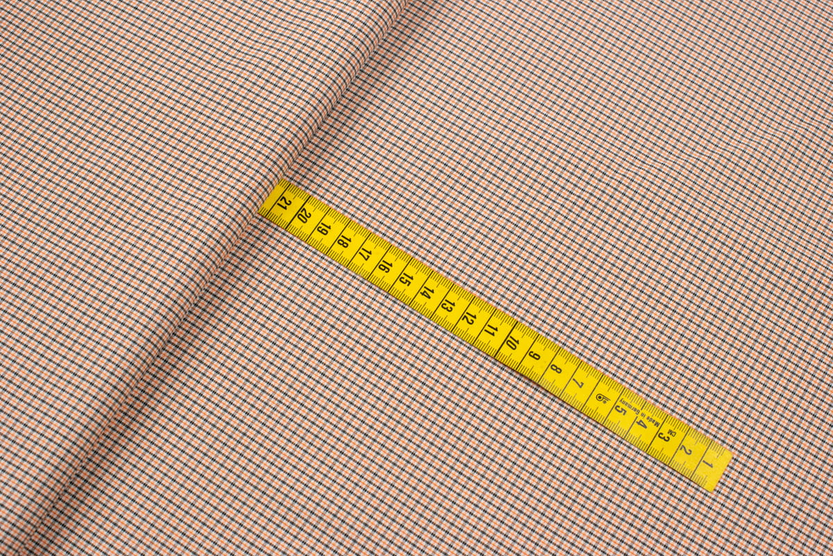 Tkanina Kostiumowa drobna krata kolor brązowy