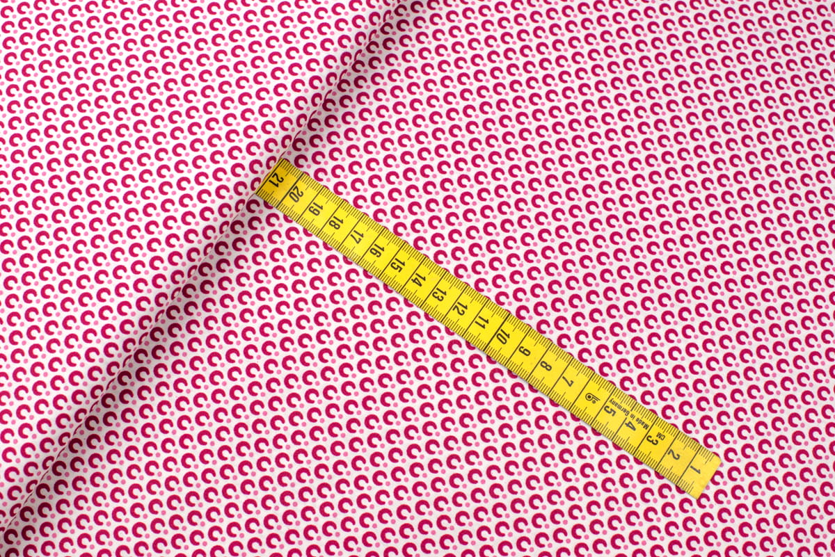 Bawełna popelina organiczna wzór łuska kolor różowy