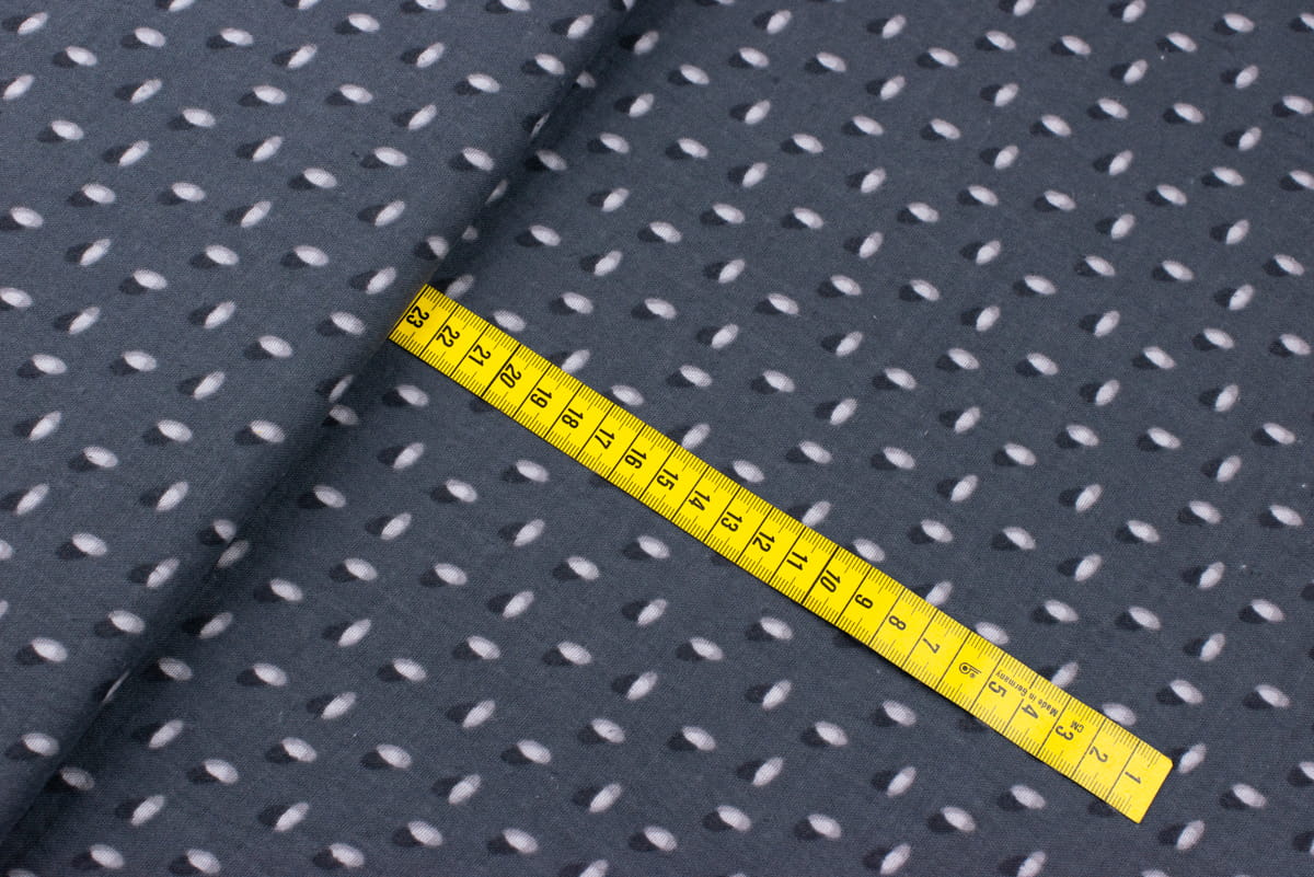 Tkanina Muślin bawełniany wzór bazie kolor ciemnoszary