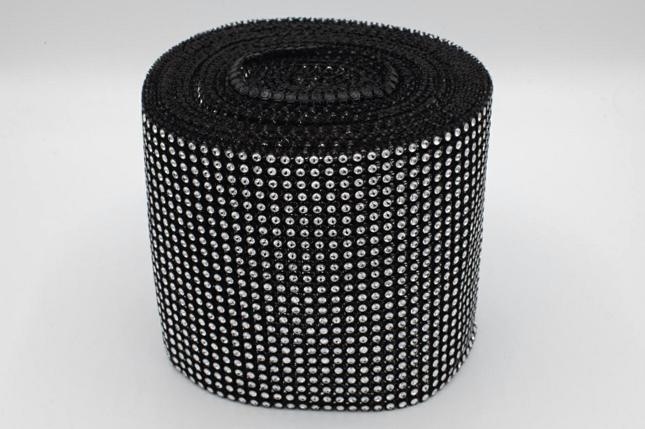 TAŚMA DIAMENTOWA DEKORACYJNA 120 mm  CZARNA