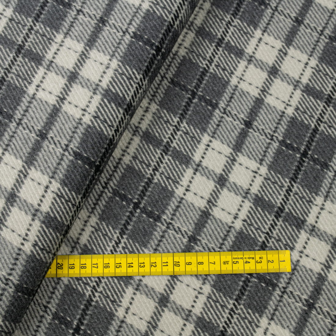 Tkanina płaszczowa wzór krata w odcieniach szarości