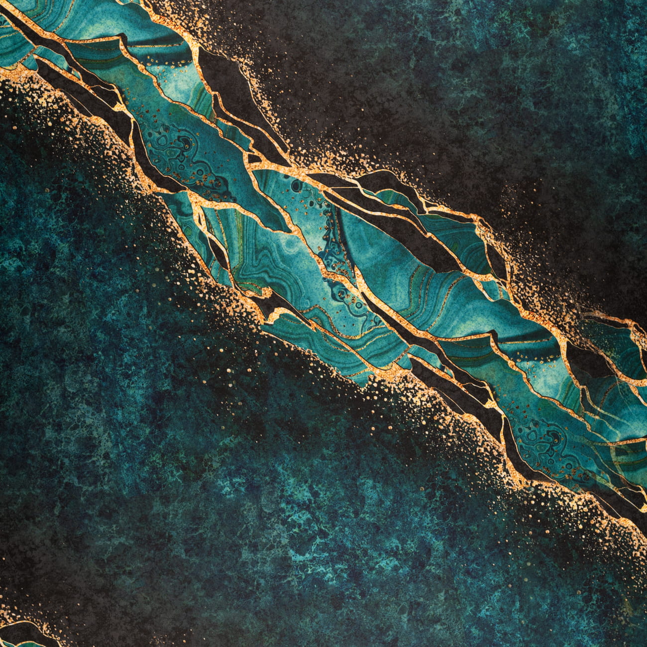 Tkanina wiskoza twill wzór w odcnieniach szmaragdowego