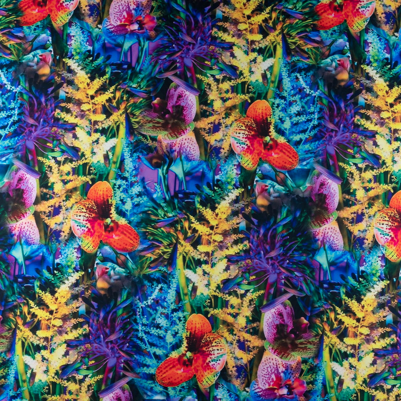 Tkanina wiskoza twill wzór kwiaty odcienie czerwonego