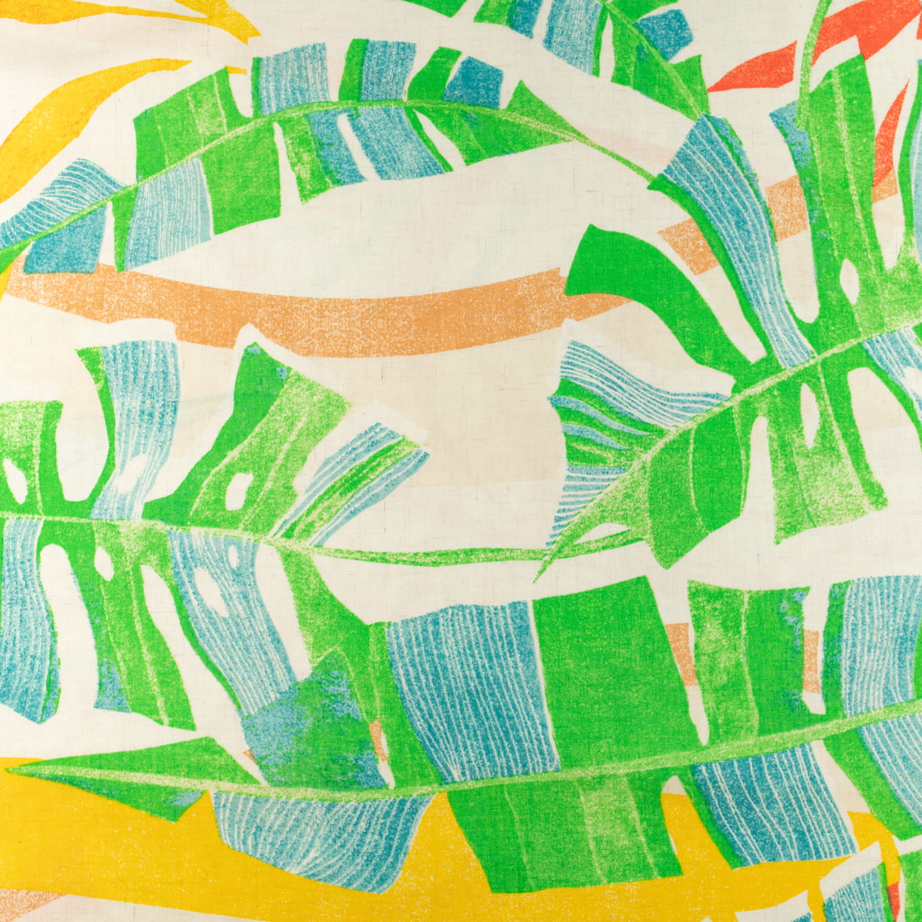 Tkanina Wiskoza zacinka wzór liście tło jasny beż