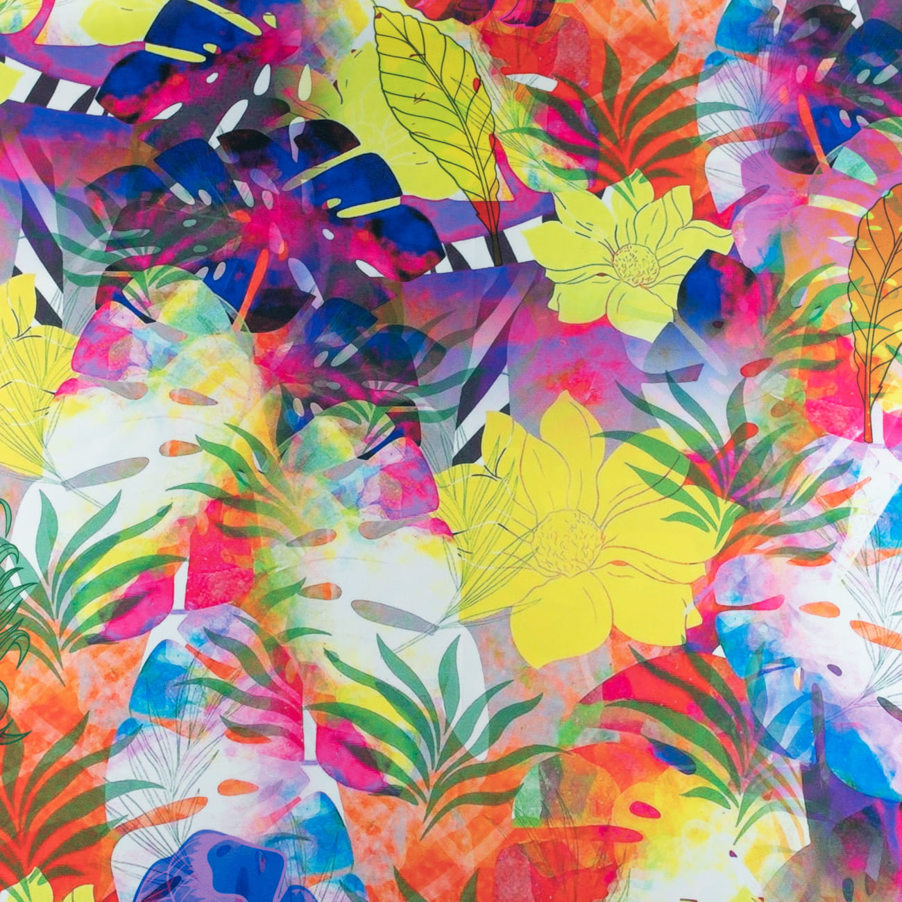 Tkanina wiskoza twill w kwiaty kolorowe