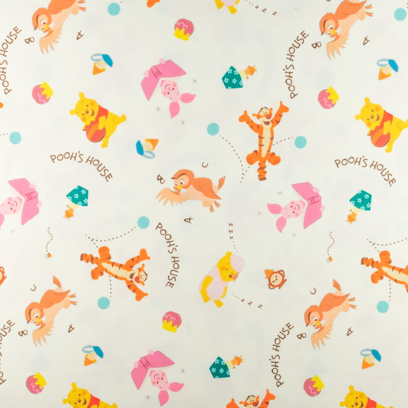 Dresówka pętelka wzór puchatek kolor ecru