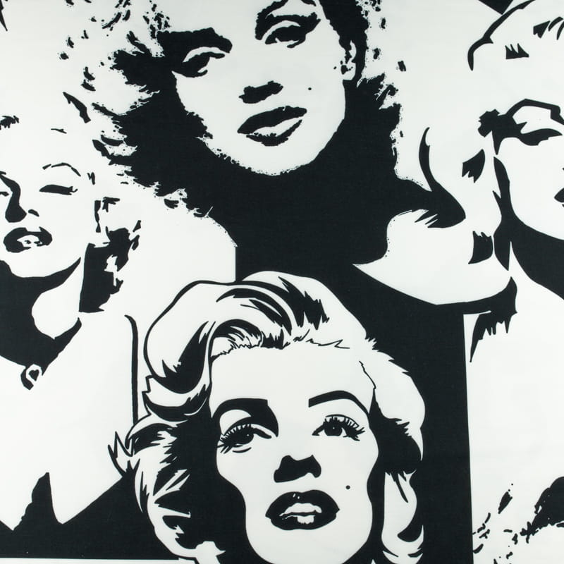 Dresówka pętelka wzór Marilyn Monroe kolor czarno biały