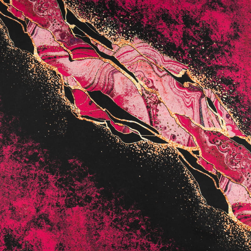 Tkanina wiskoza twill wzór w odcieniach różowego