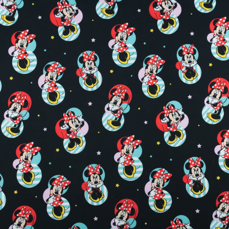 Dresówka pętelka wzór Myszka Miki kolor czarny