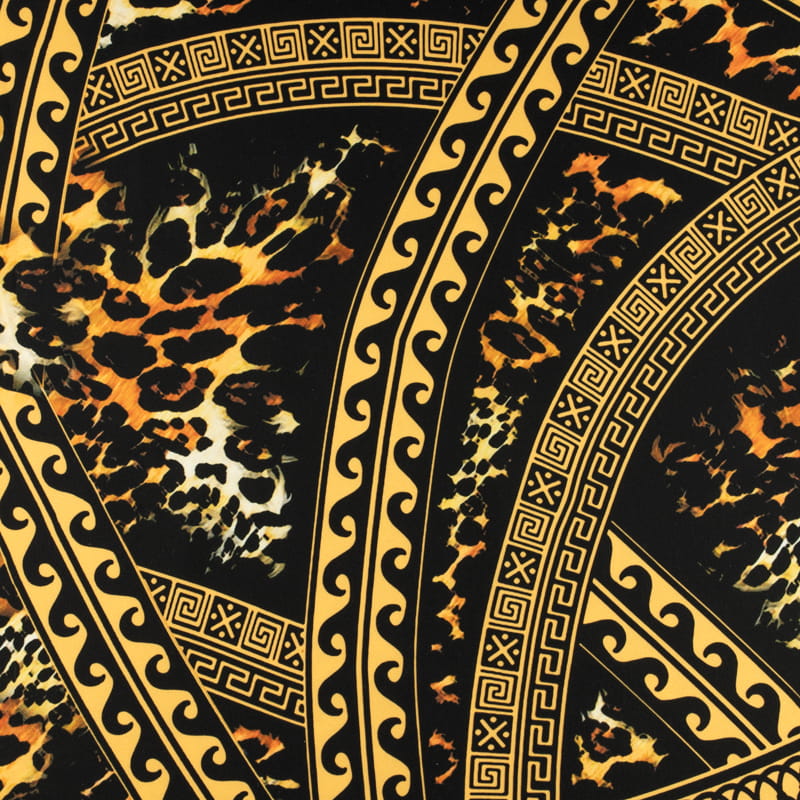 Tkanina wiskoza twill wzór aztecki kolor czarny