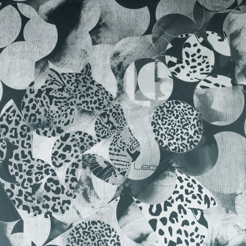 Szyfon jedwabny wzór panterka kolor szary