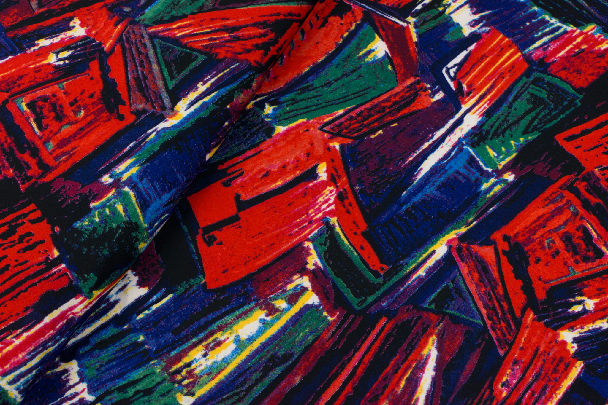 Dzianina jersey ity wzór kolorowy mazany