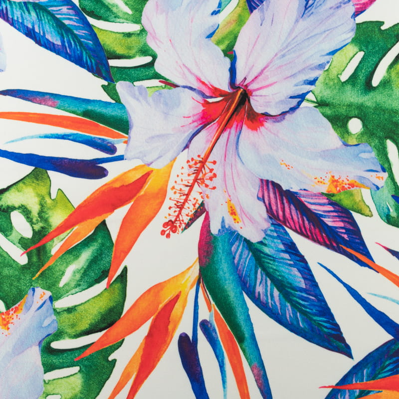 Tkanina wiskoza twill wzór kwiat strelicja kolor zielony